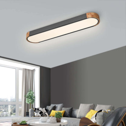Minimalist Oval LED Flush Mount Light
