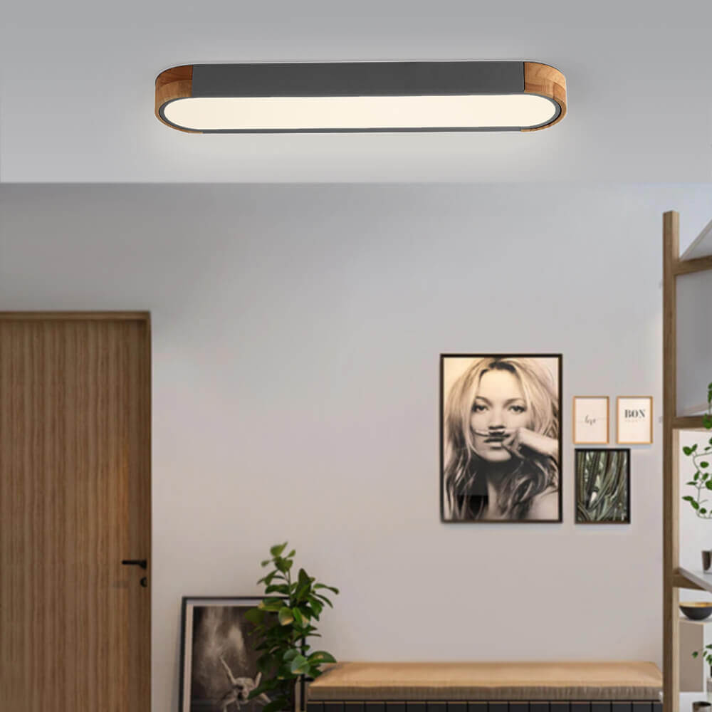 Minimalist Oval LED Flush Mount Light