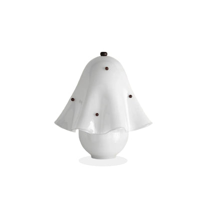 Lumera White Glass Table Lamp with Copper Accent