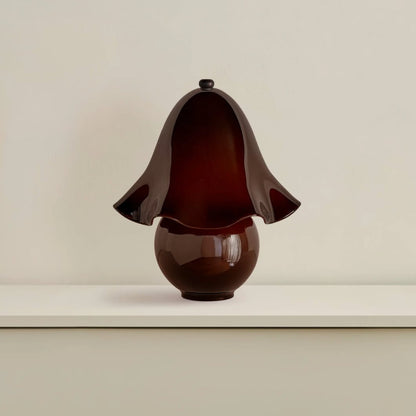 Lumera White Glass Table Lamp with Copper Accent
