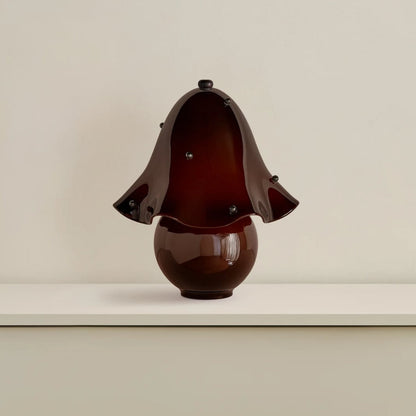 Lumera White Glass Table Lamp with Copper Accent