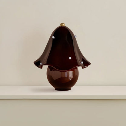 Lumera White Glass Table Lamp with Copper Accent