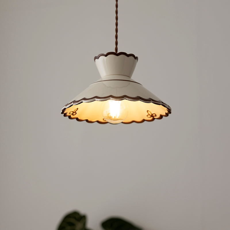Ceramic Scallop Pendant Light