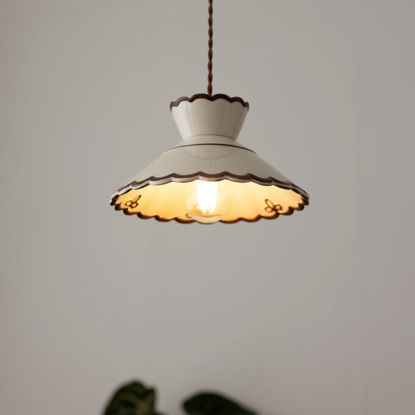 Ceramic Scallop Pendant Light