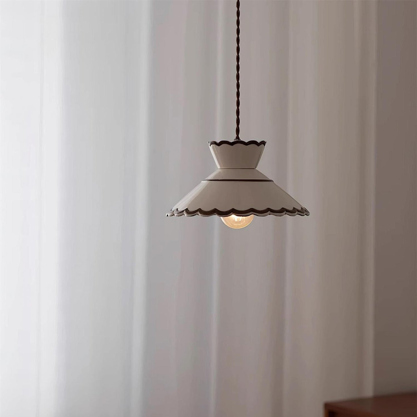 Ceramic Scallop Pendant Light