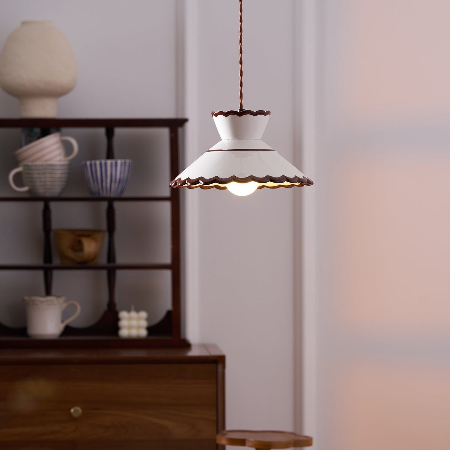 Ceramic Scallop Pendant Light