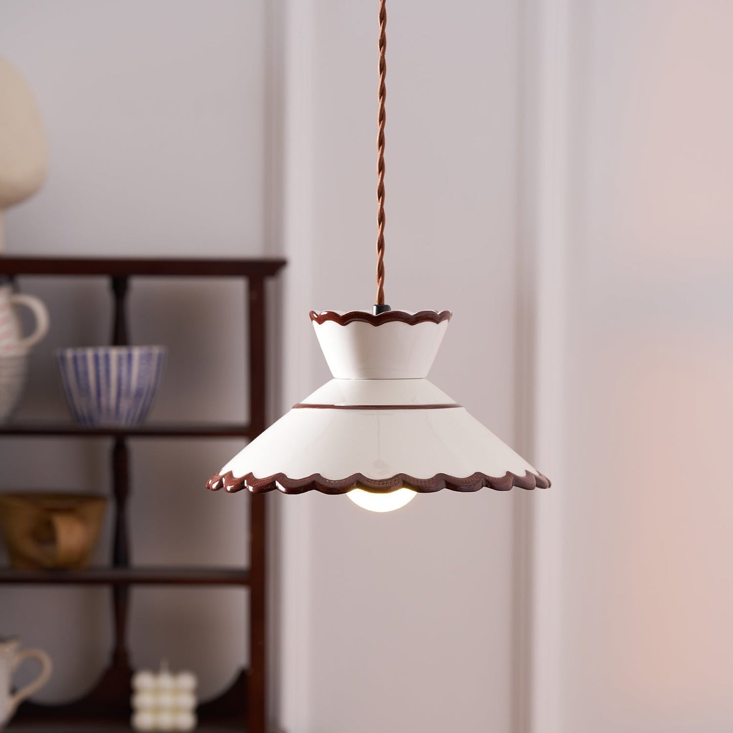 Ceramic Scallop Pendant Light