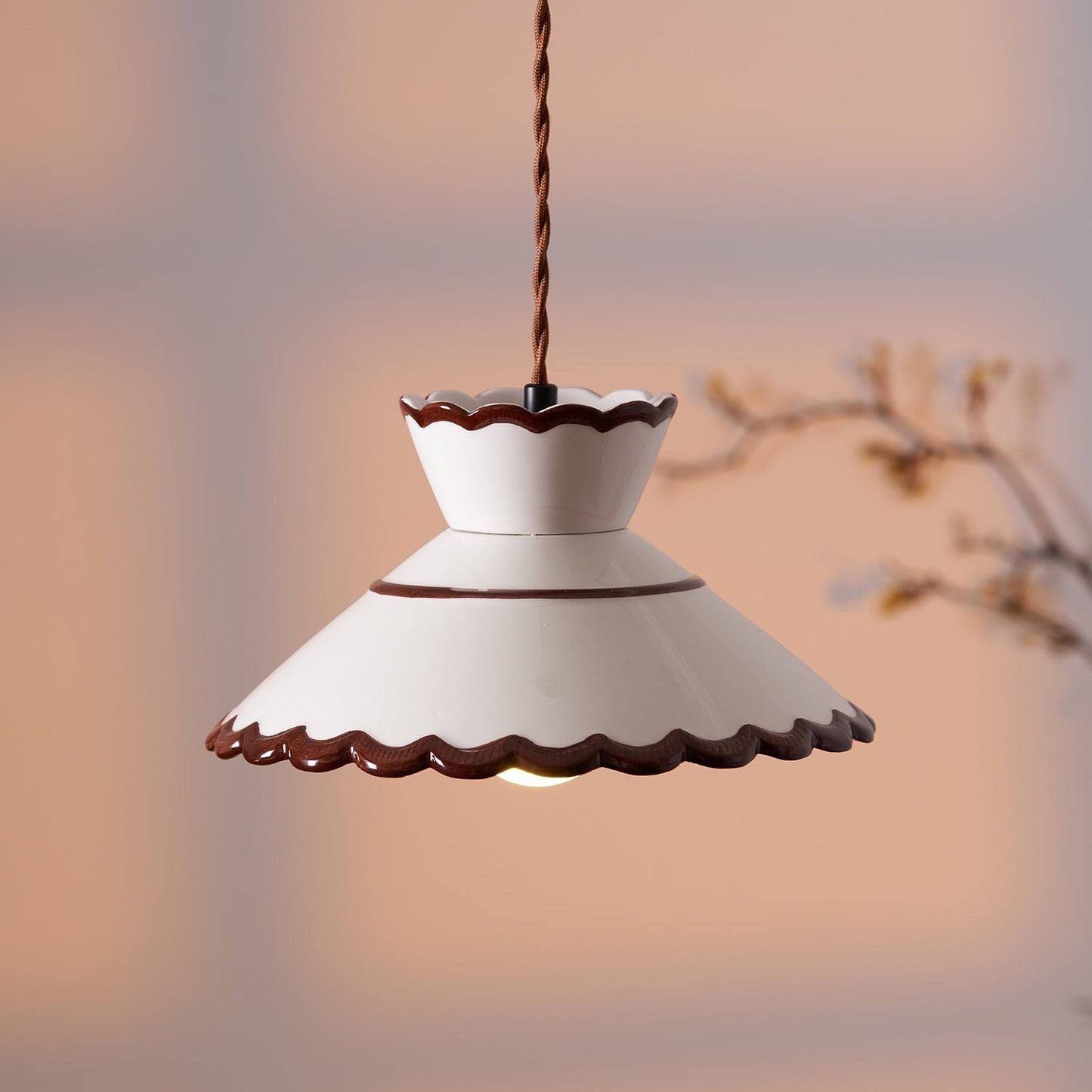Ceramic Scallop Pendant Light