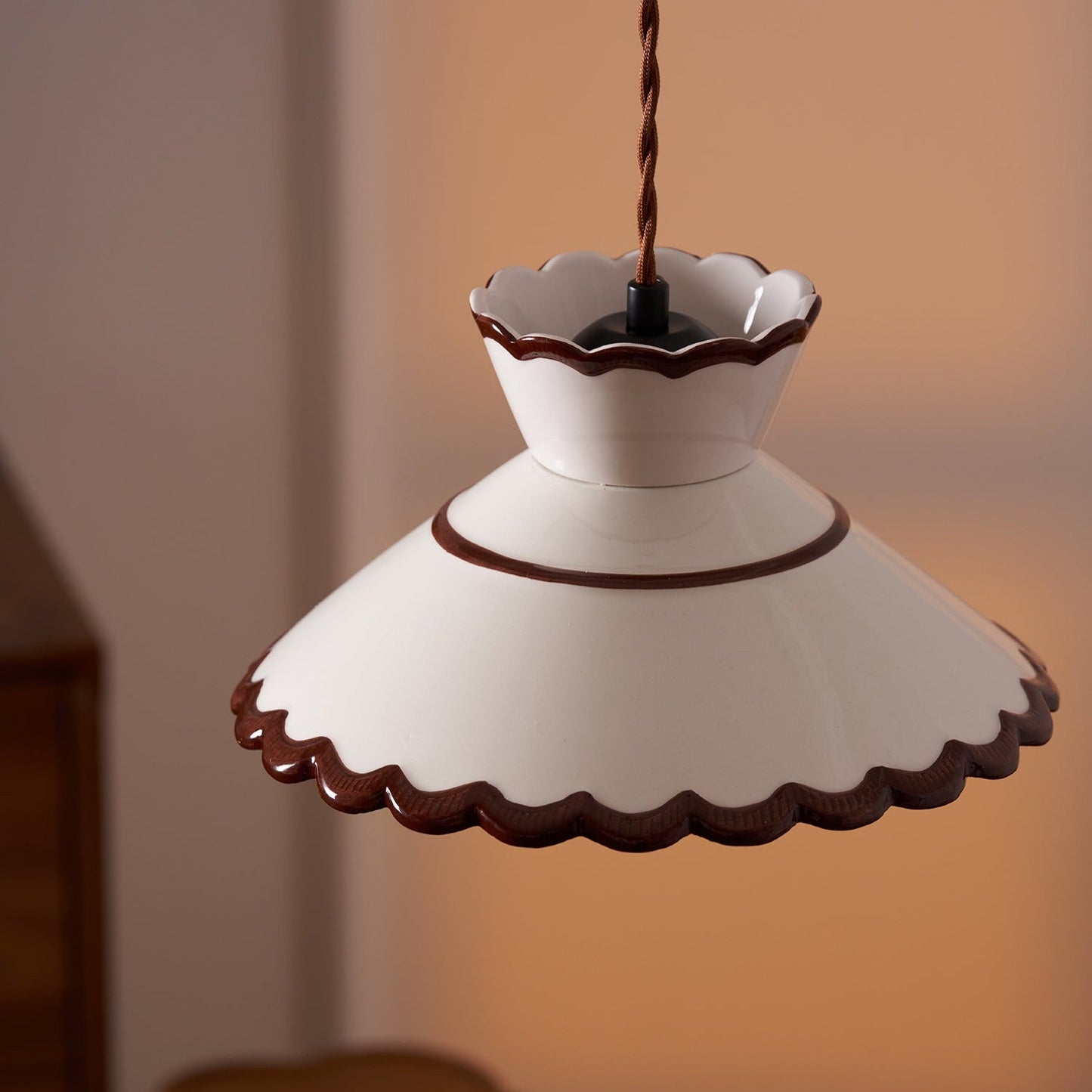 Ceramic Scallop Pendant Light