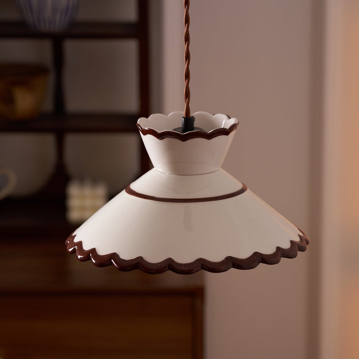 Ceramic Scallop Pendant Light