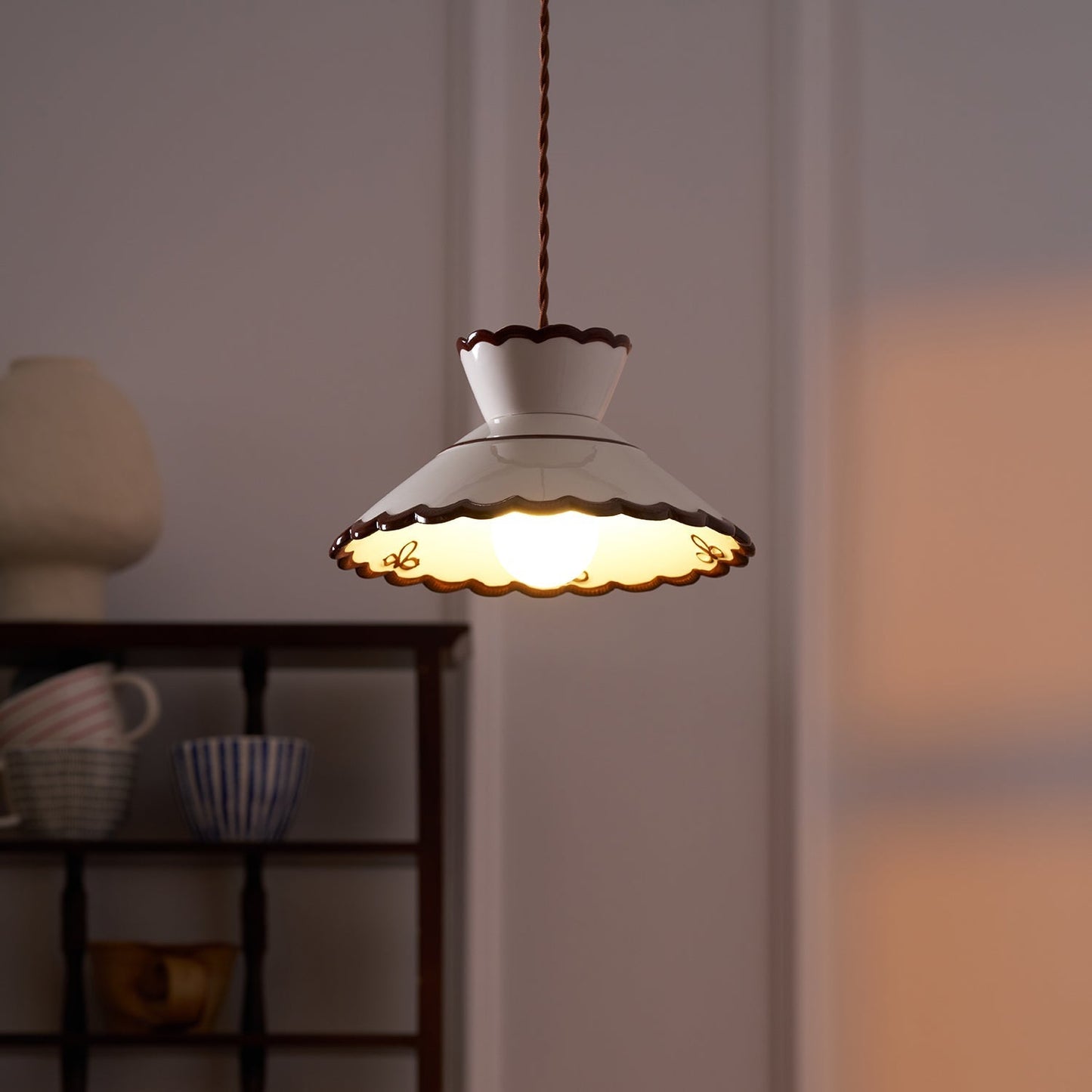 Ceramic Scallop Pendant Light