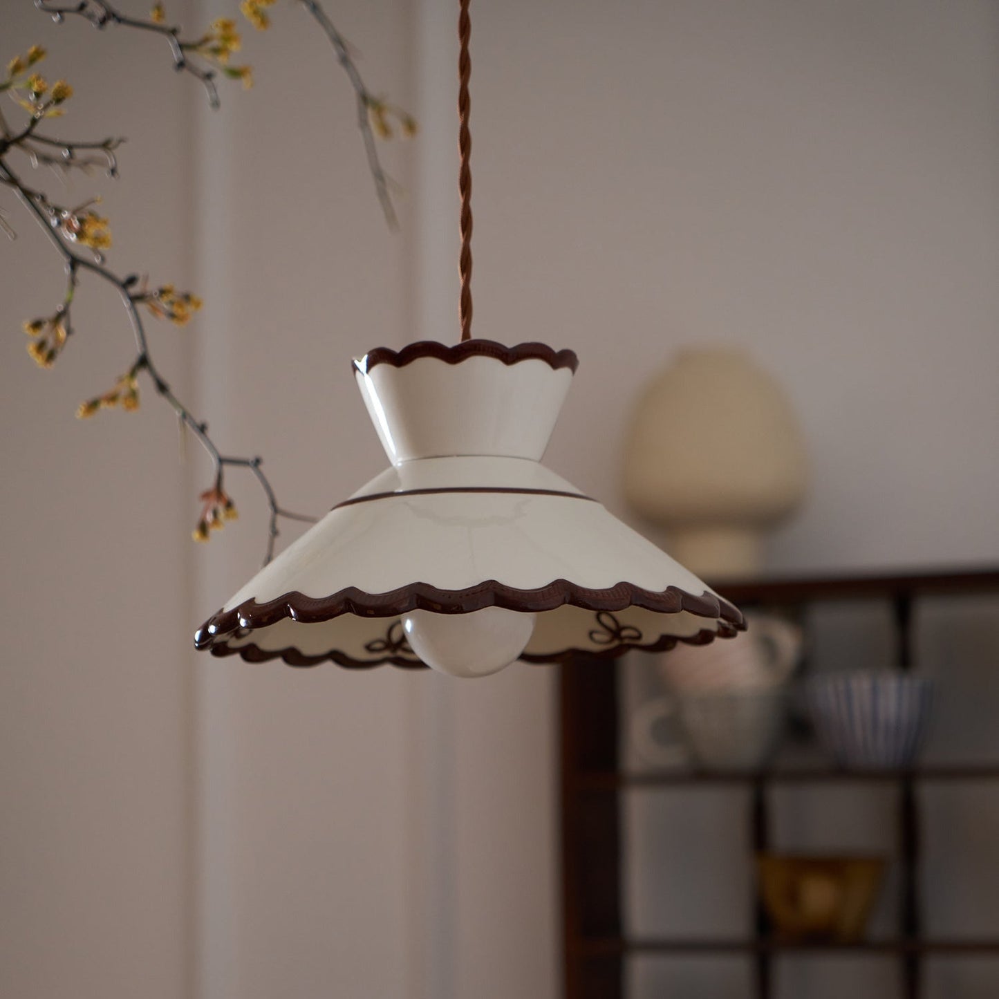 Ceramic Scallop Pendant Light