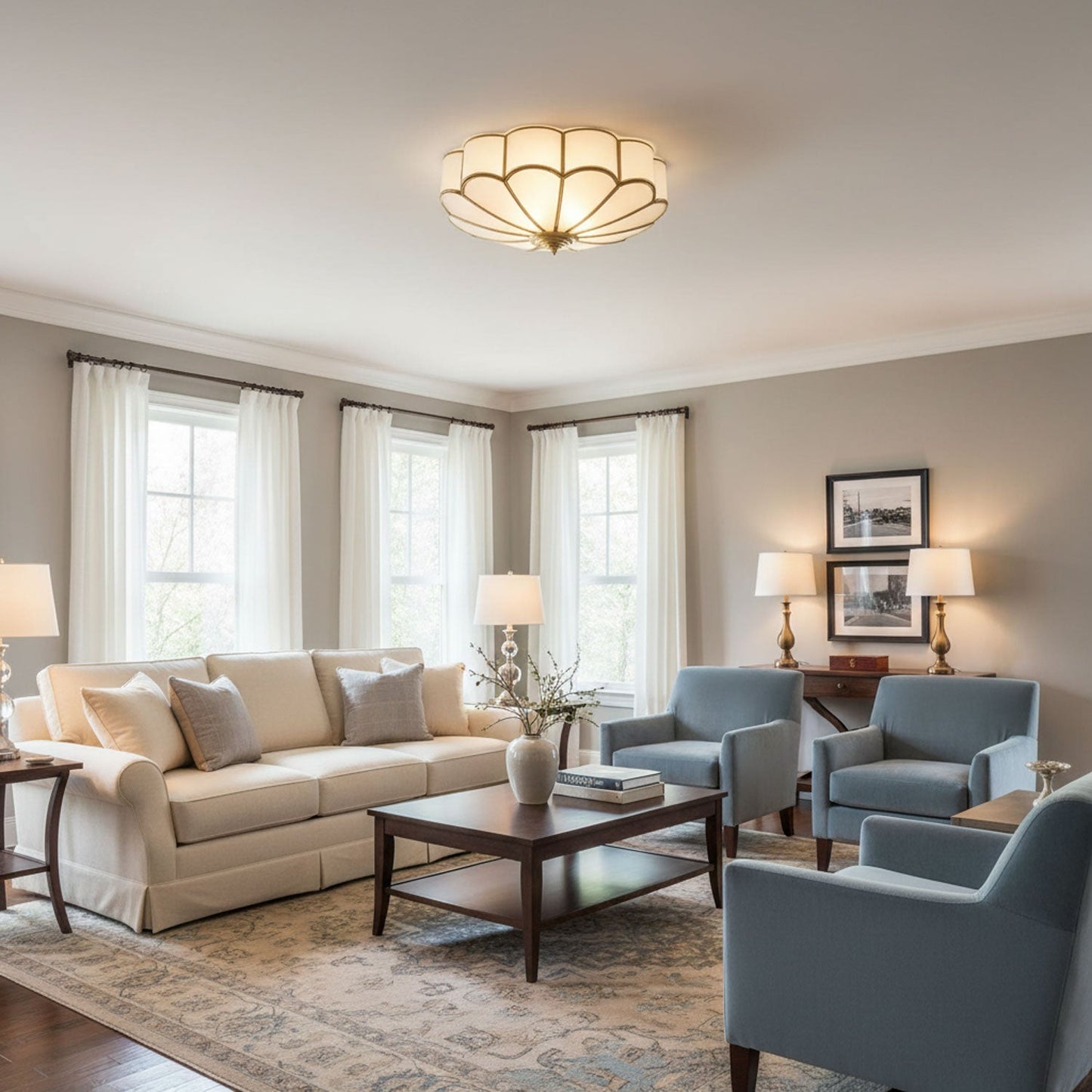 Flower Glass Recessed Ceiling Light