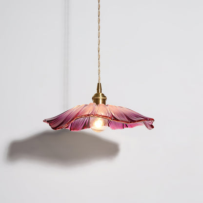 Fluted Glass Bloom Plug-In Pendant Light