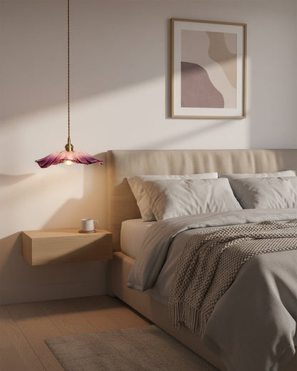 Fluted Glass Bloom Plug-In Pendant Light