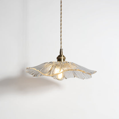 Fluted Glass Bloom Plug-In Pendant Light