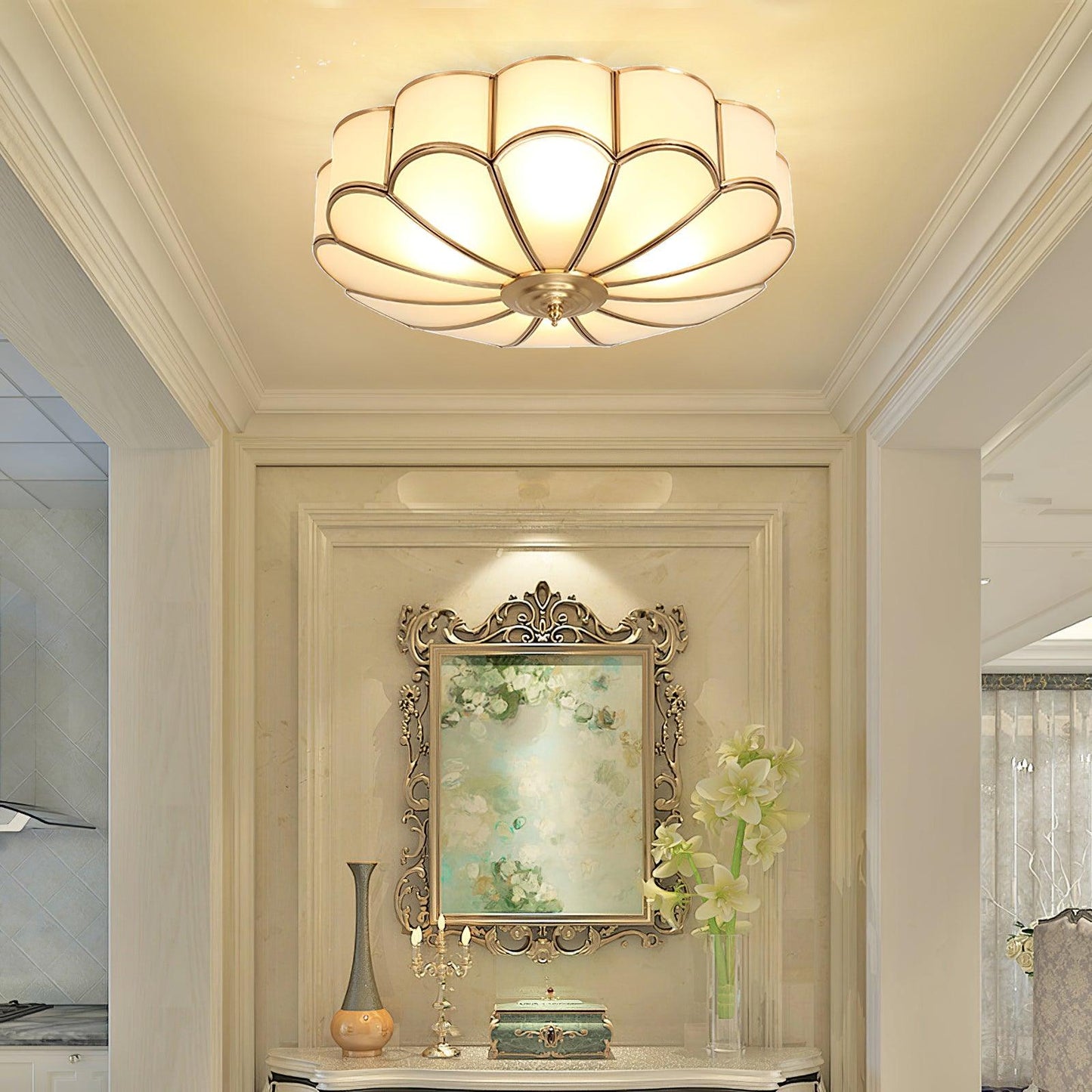 Flower Glass Recessed Ceiling Light
