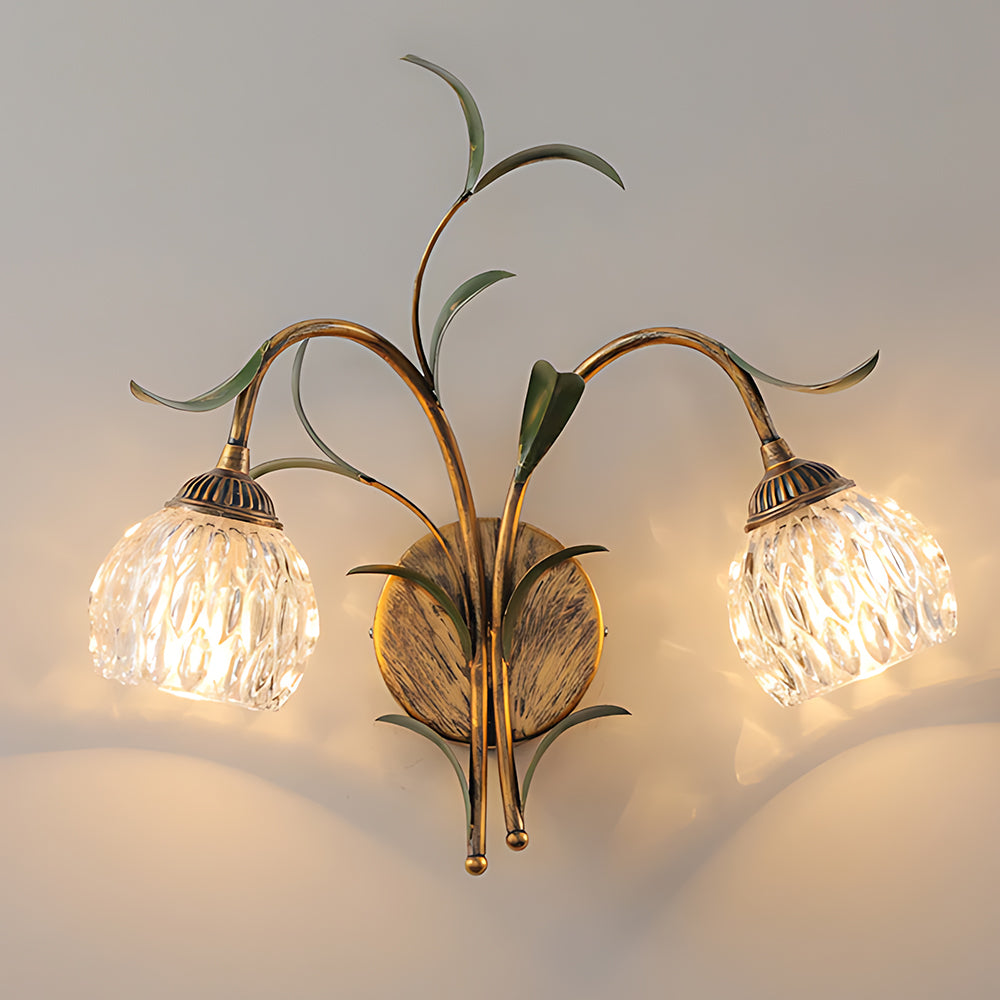 Florence Vintage Floral Glass Wall Light