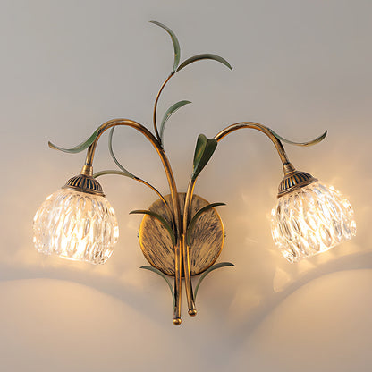 Florence Vintage Floral Glass Wall Light