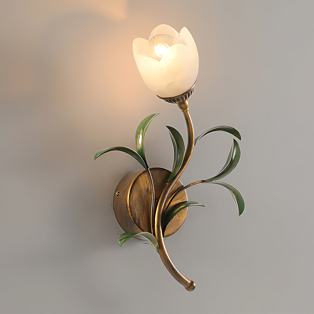 Florence Vintage Floral Glass Wall Light