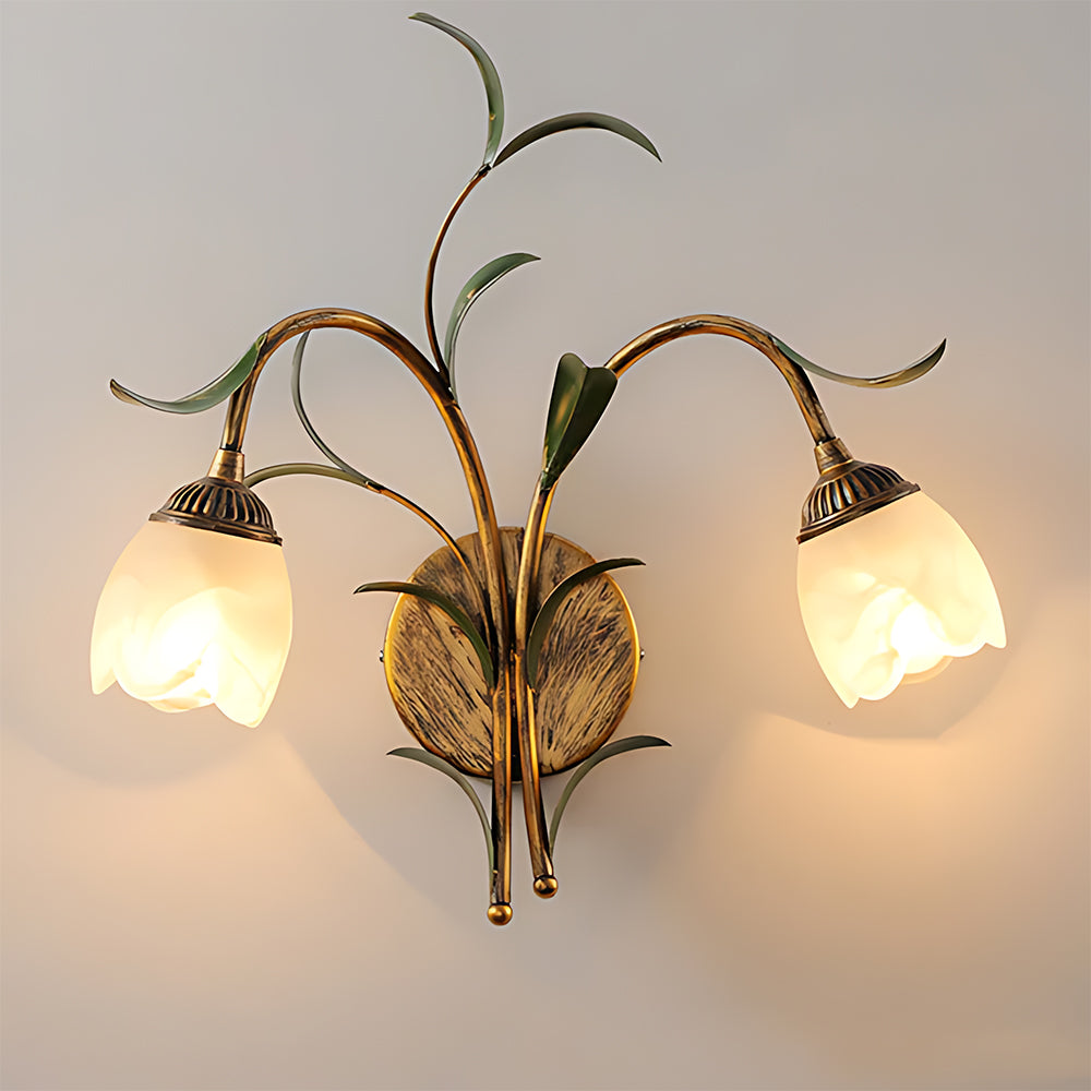 Florence Vintage Floral Glass Wall Light