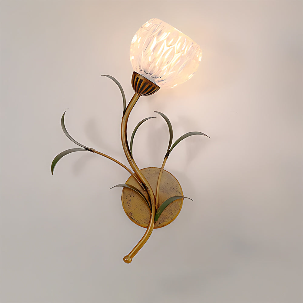 Florence Vintage Floral Glass Wall Light