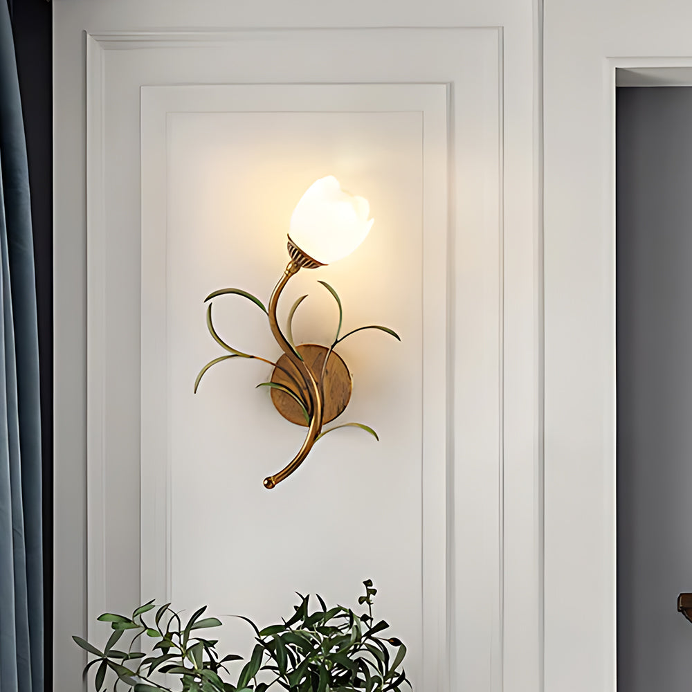 Florence Vintage Floral Glass Wall Light