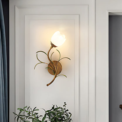 Florence Vintage Floral Glass Wall Light