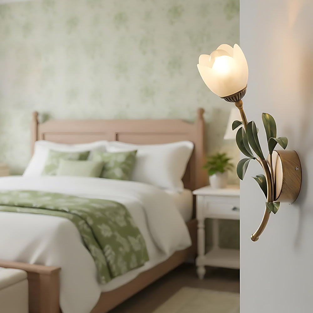 Florence Vintage Floral Glass Wall Light