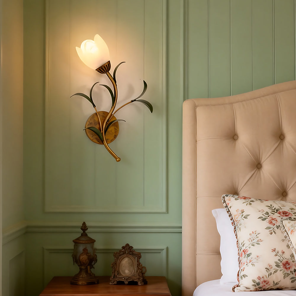 Florence Vintage Floral Glass Wall Light