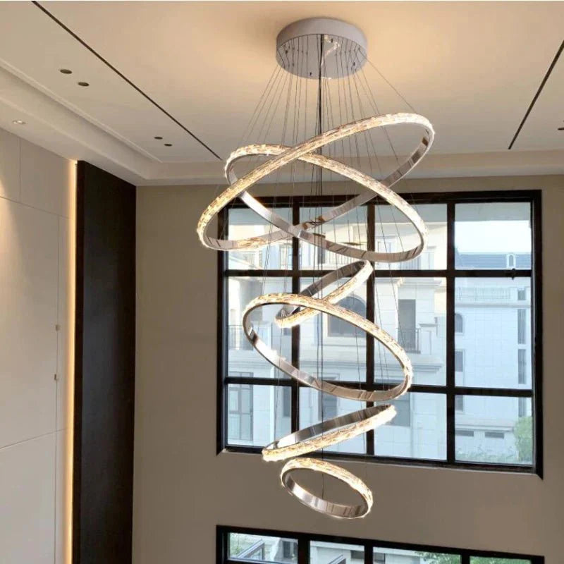 Crystal Spiral LED Chandelier