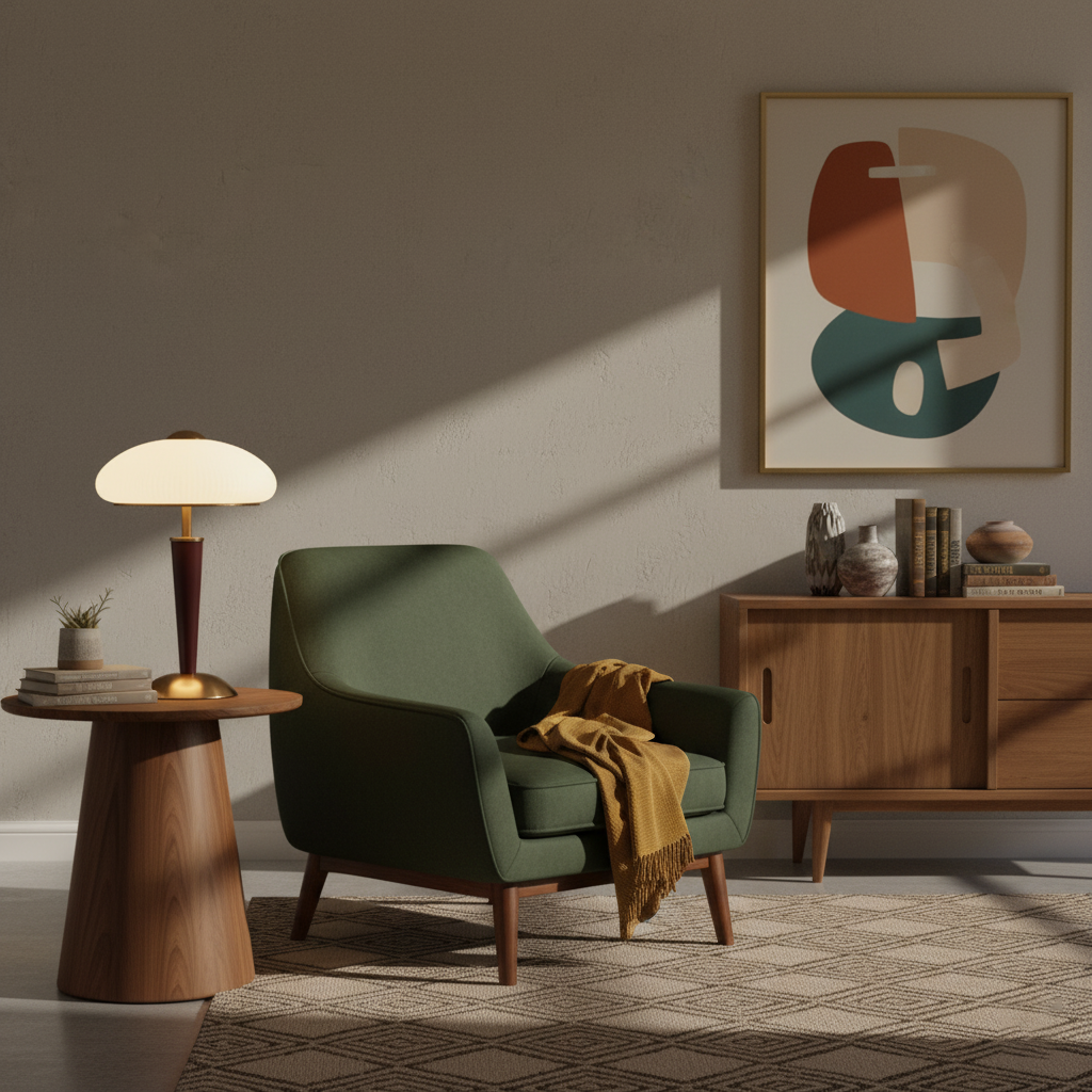 Modern Mid-Century Dome Table Lamp