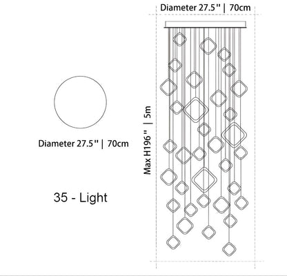 Asymmetrical LED Chandelier