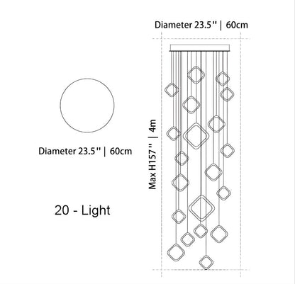 Asymmetrical LED Chandelier