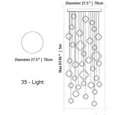 Asymmetrical LED Chandelier