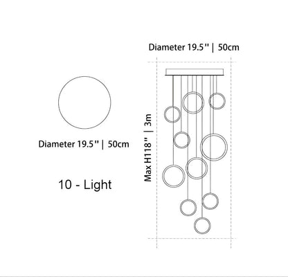 Asymmetrical LED Chandelier