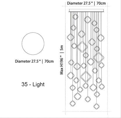 Asymmetrical LED Chandelier