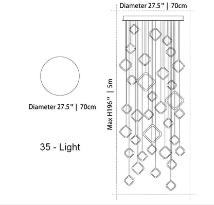 Asymmetrical LED Chandelier