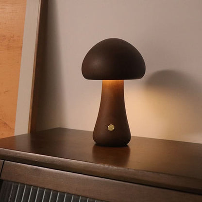 Mini Mushroom Wooden Table Lamp