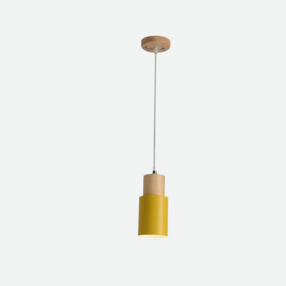 Modern Wood Cylinder Pendant Light
