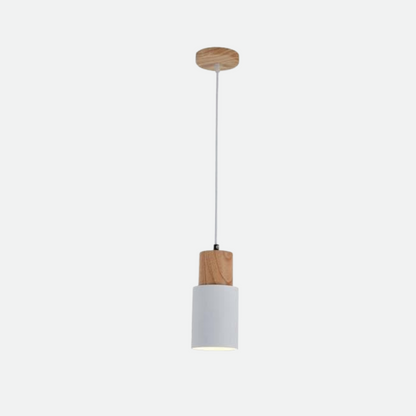 Modern Wood Cylinder Pendant Light