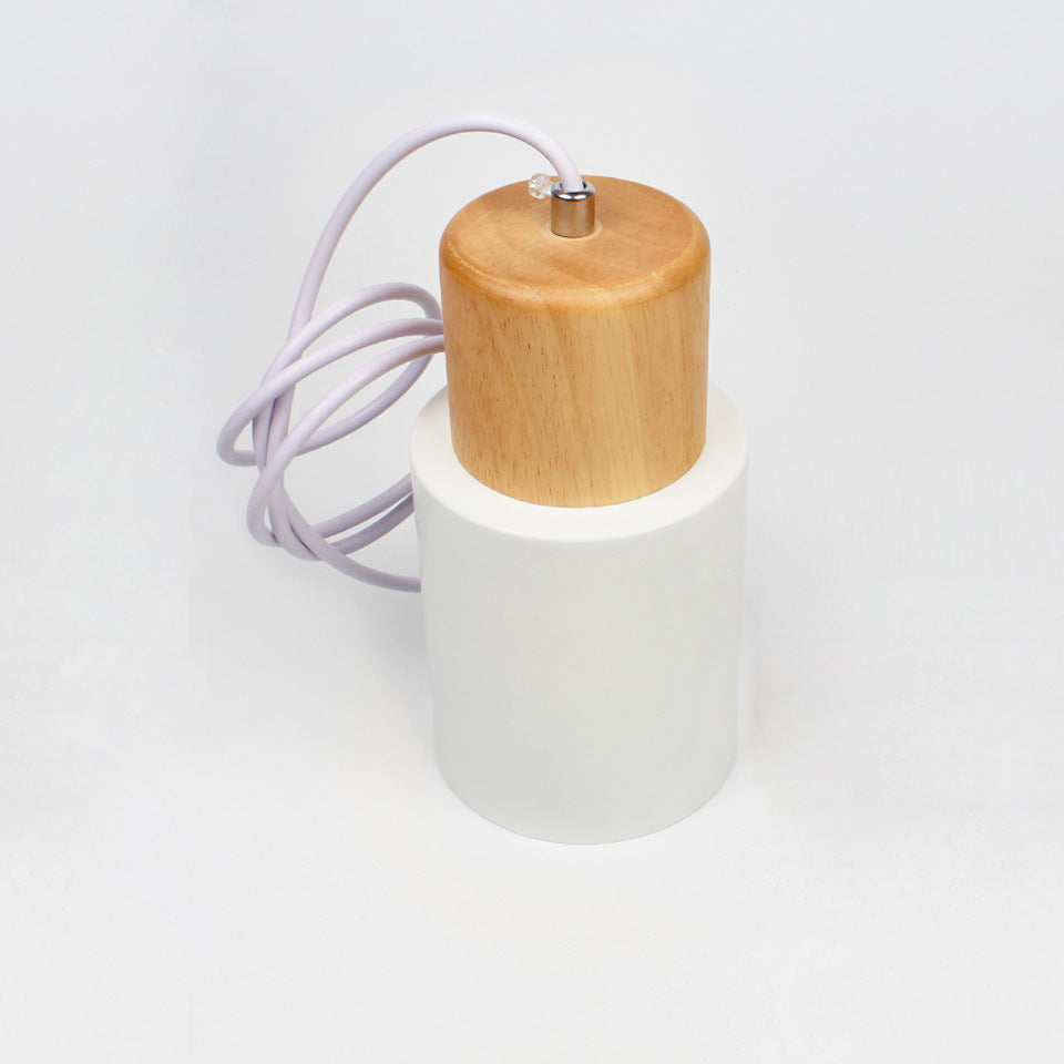 Modern Wood Cylinder Pendant Light