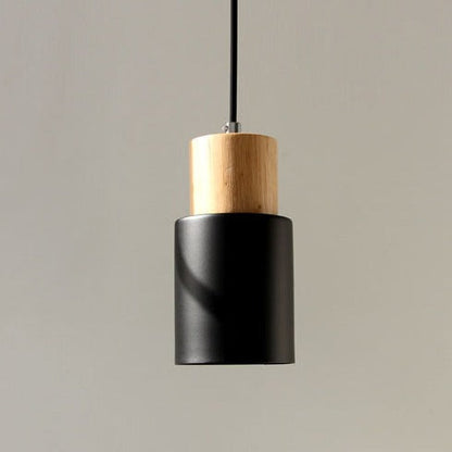 Modern Wood Cylinder Pendant Light