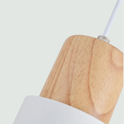 Scandinavian Minimalist Wood Cylinder Pendant Light