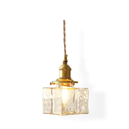 Geometric Glass Brass Pendant Light