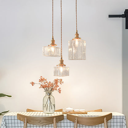 Geometric Glass Brass Pendant Light