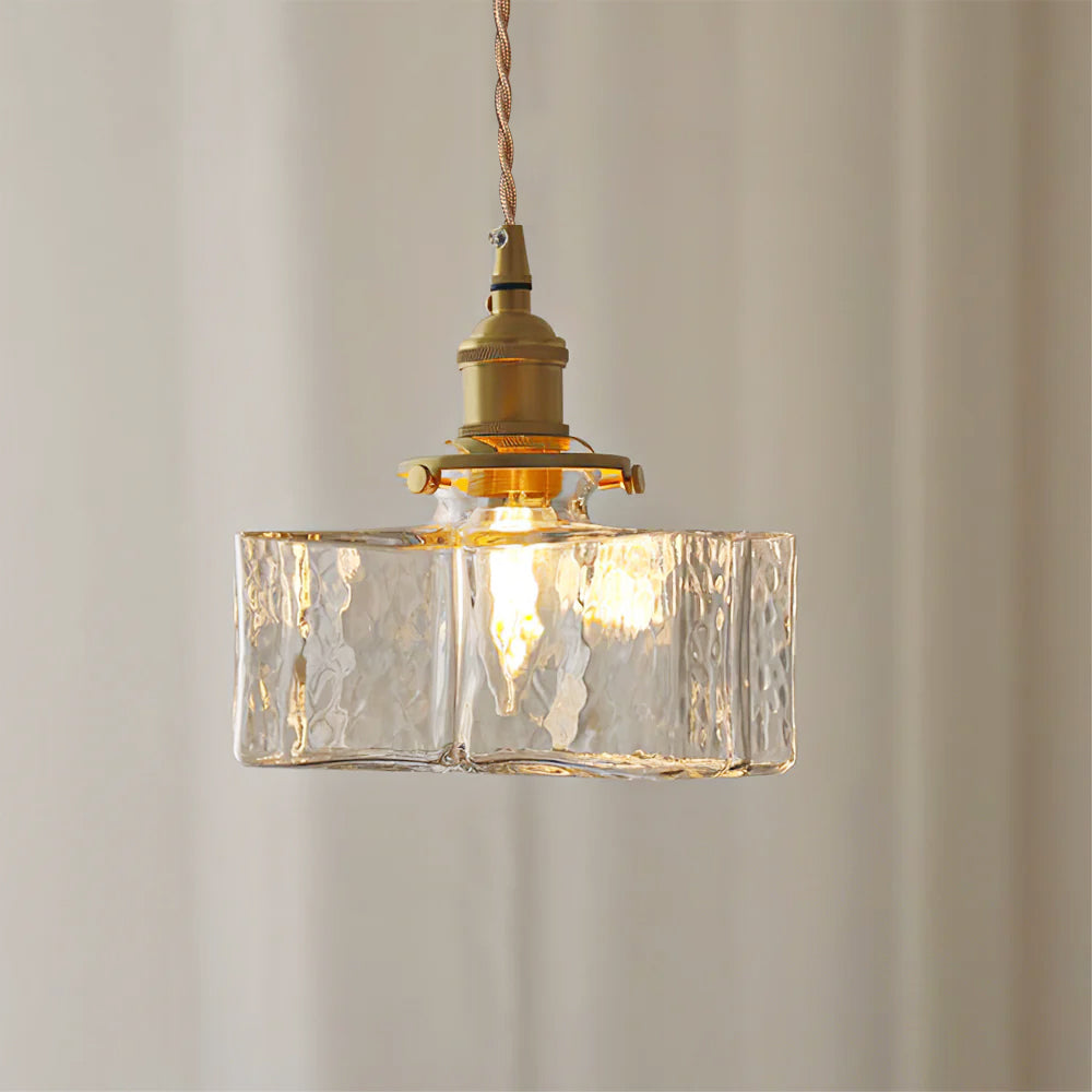 Geometric Glass Brass Pendant Light