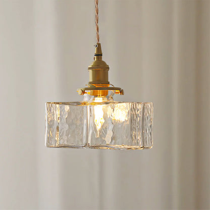 Geometric Glass Brass Pendant Light