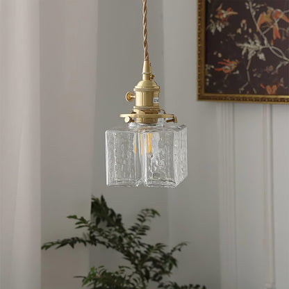 Geometric Glass Brass Pendant Light