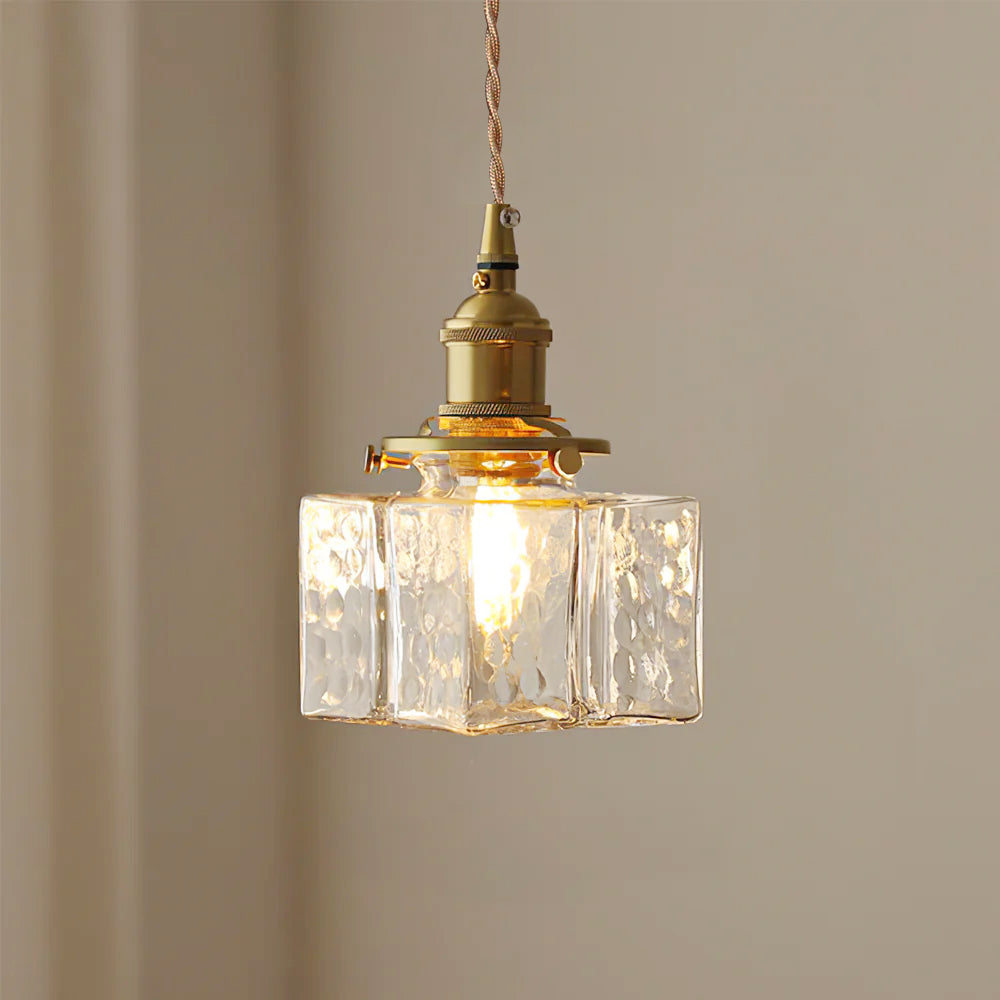 Geometric Glass Brass Pendant Light